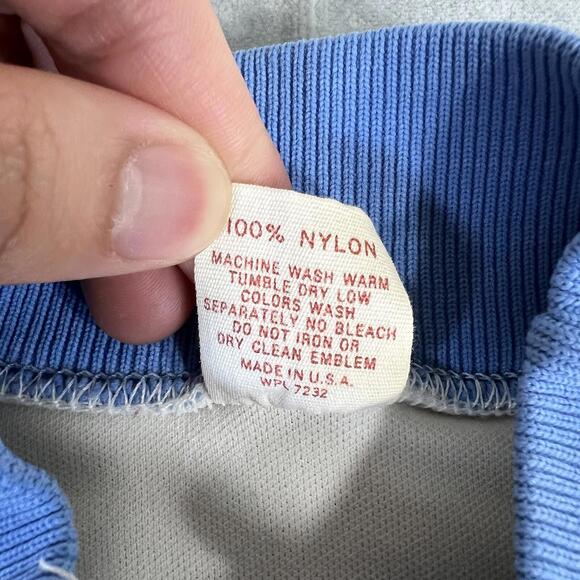 VTG 70s Russell Athletic Western Sweatshirt Mens Large White Blue Ribbed Rare - Picture 5 of 9